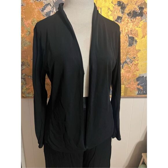 Simple Classic Vintage Emanuel Ungaro Acrylic Knit Black Cardigan w/Magnetic Clo - Picture 1 of 7